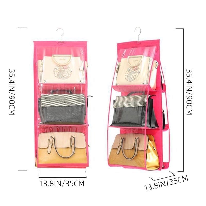 6 Pocket Purse Organizer, Dust-Proof Storage Bag Holder, Hanging Handbag Organizer, Purse Organizer 6 Pocket Purse Organizer, Dust-Proof Storage Bag Holder, Hanging Handbag Organizer, Purse Organizer